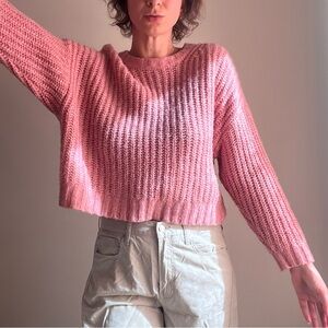 Oversized Pink Knit Sweater